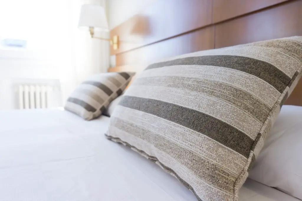 White Bed Patterned Pillows