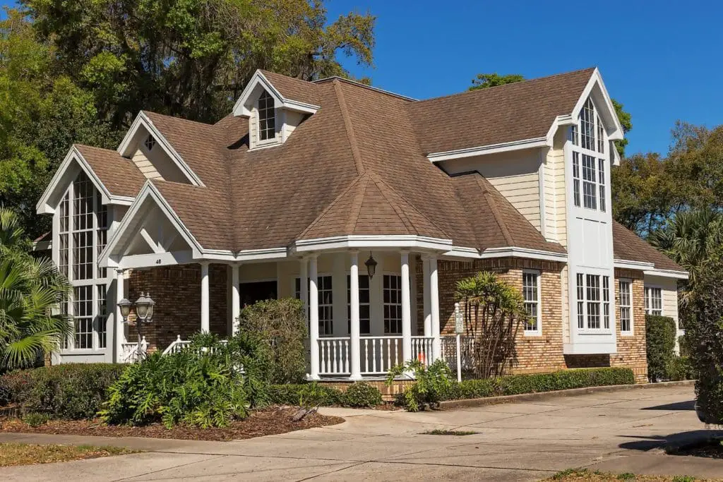 House with a brown roof