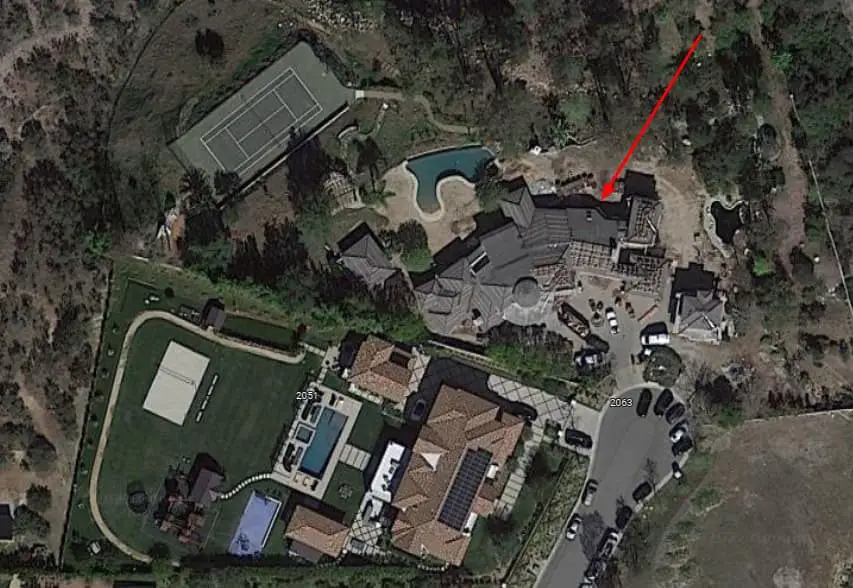 Aerial view of Kevin Hart's next door property