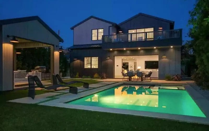 Outdoor pool at night