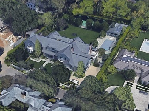 Google Earth view of Steve Carell's $19 million house in North Hollywood, California