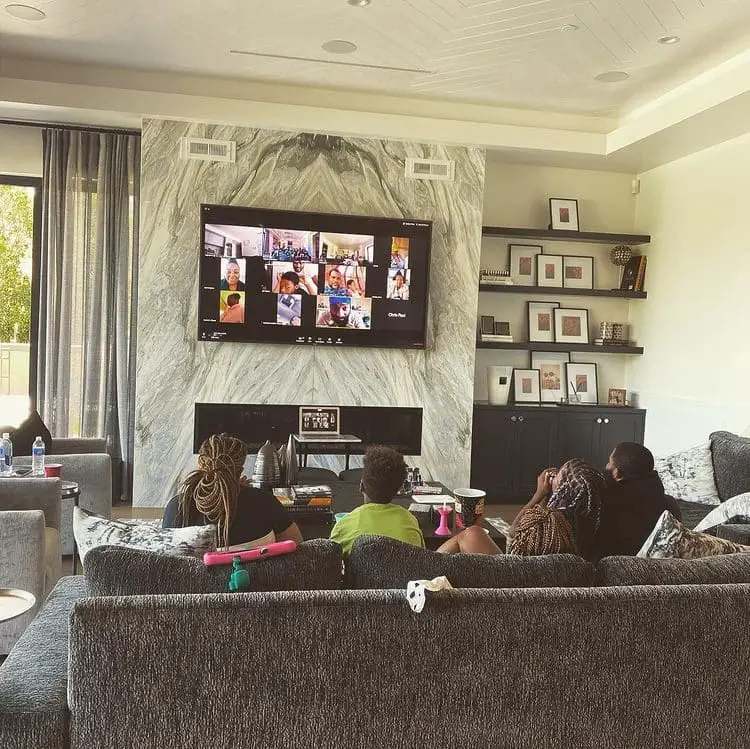 Chris Paul And His Family In A Zoom Call