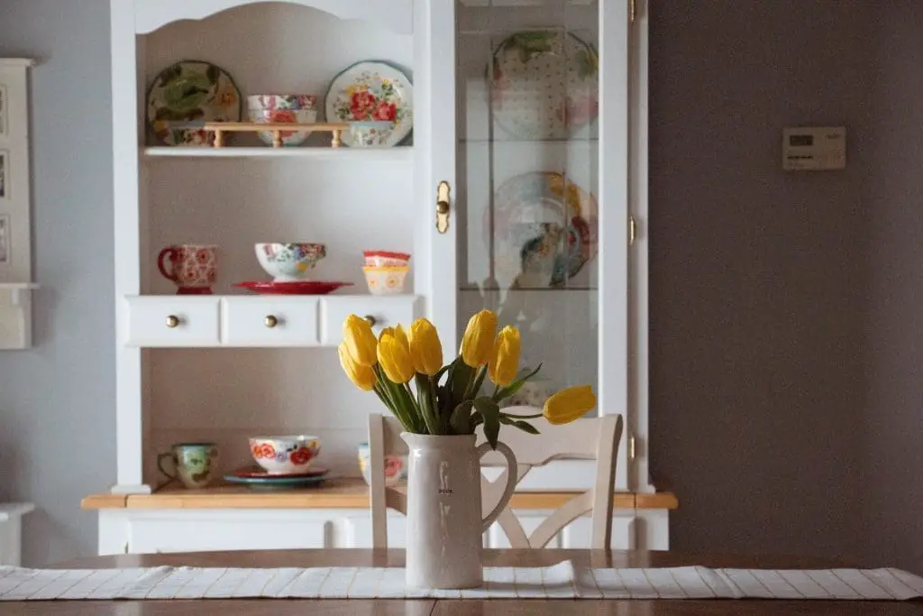 Flowers On A Dining Table