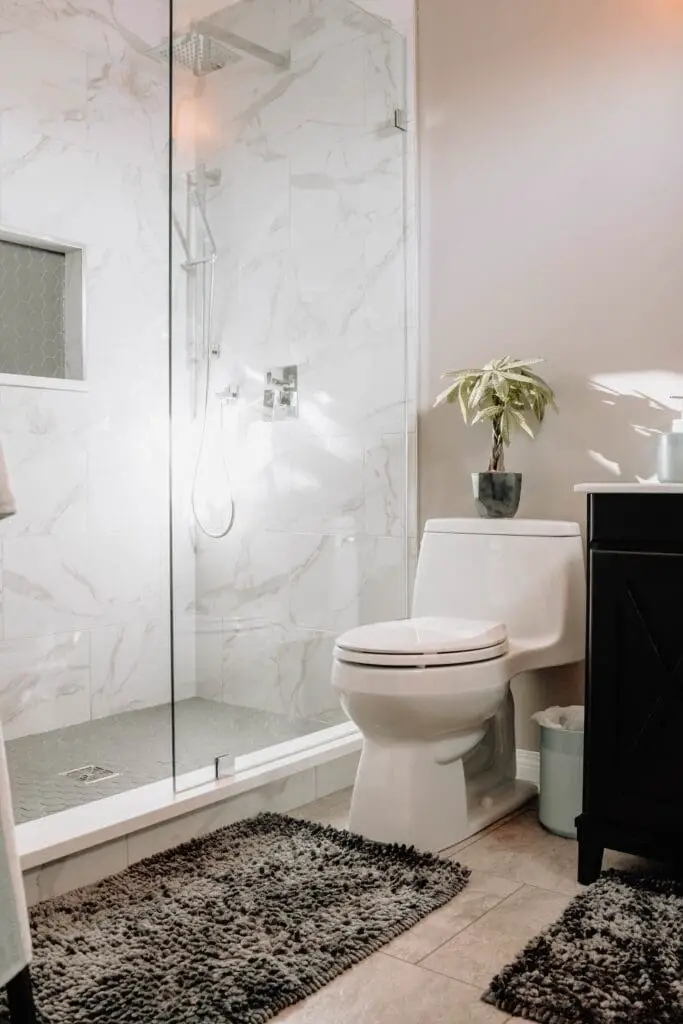 Bathroom With A Shower And Toilet