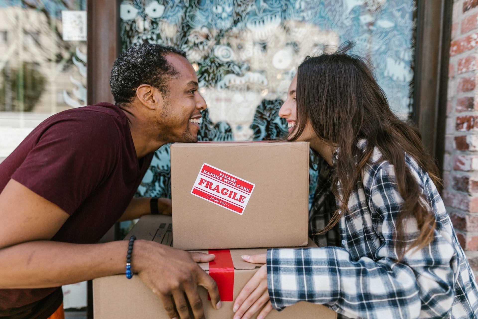 Couple With Moving Boxes
