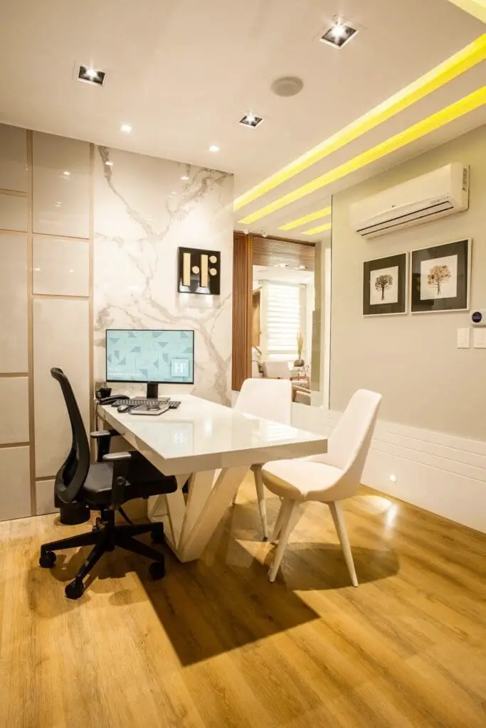 Office With LED Lights