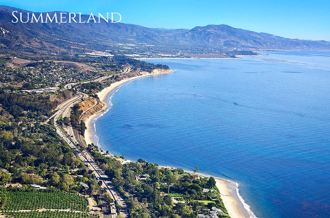 Aerial panoramic view of Summerland (Source: Santabarbaraestatehomes.com)
