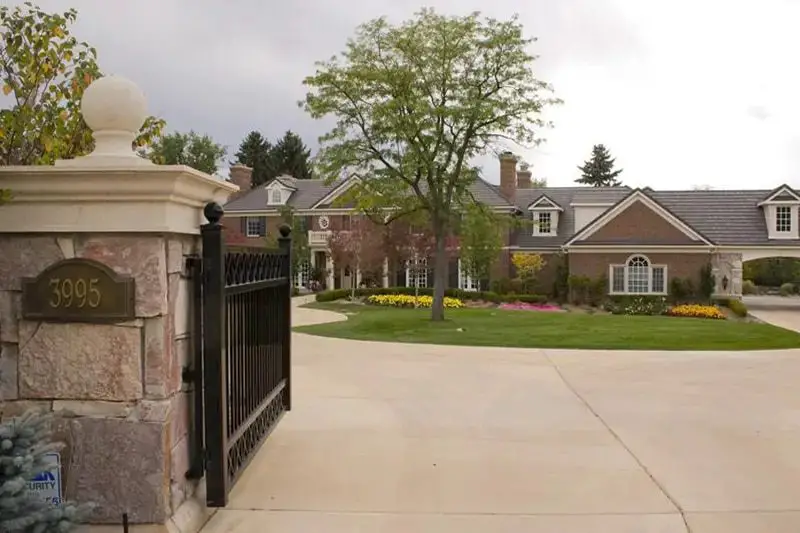 The gate to Peyton Manning’s house