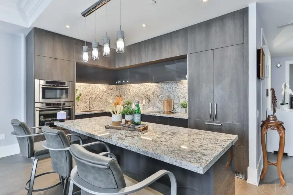 Kitchen With Gray Cabinets