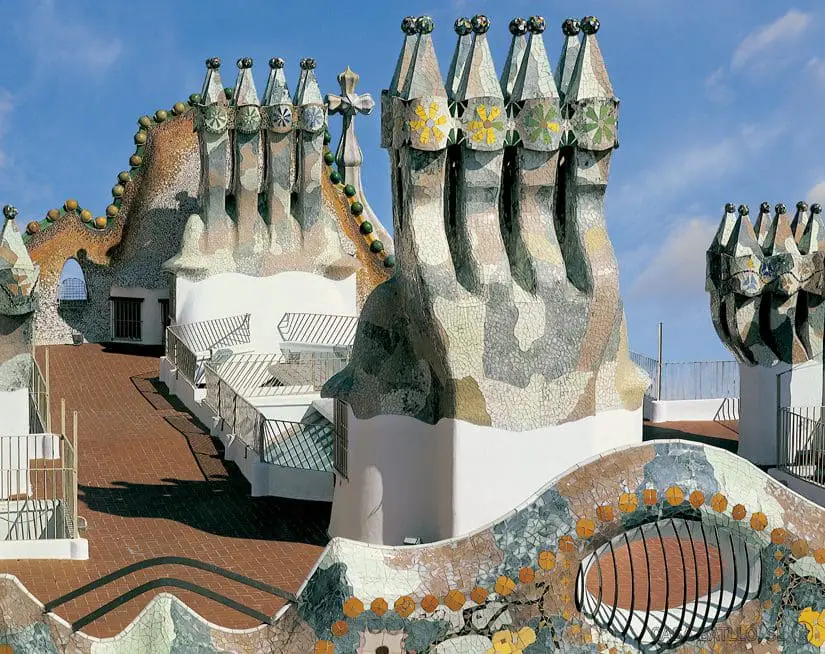 Roof Casa Battlo In Barcelona Spain