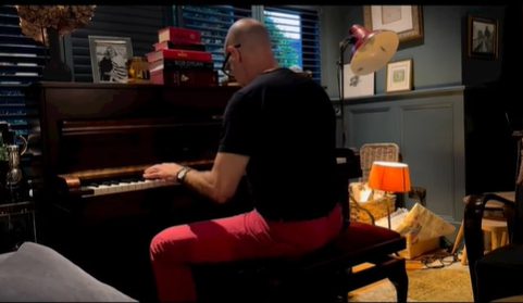Stanley Tucci’s piano in his house