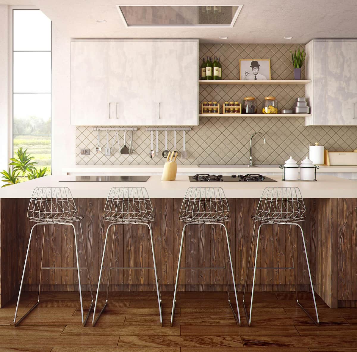Kitchen With Wooden Flooring