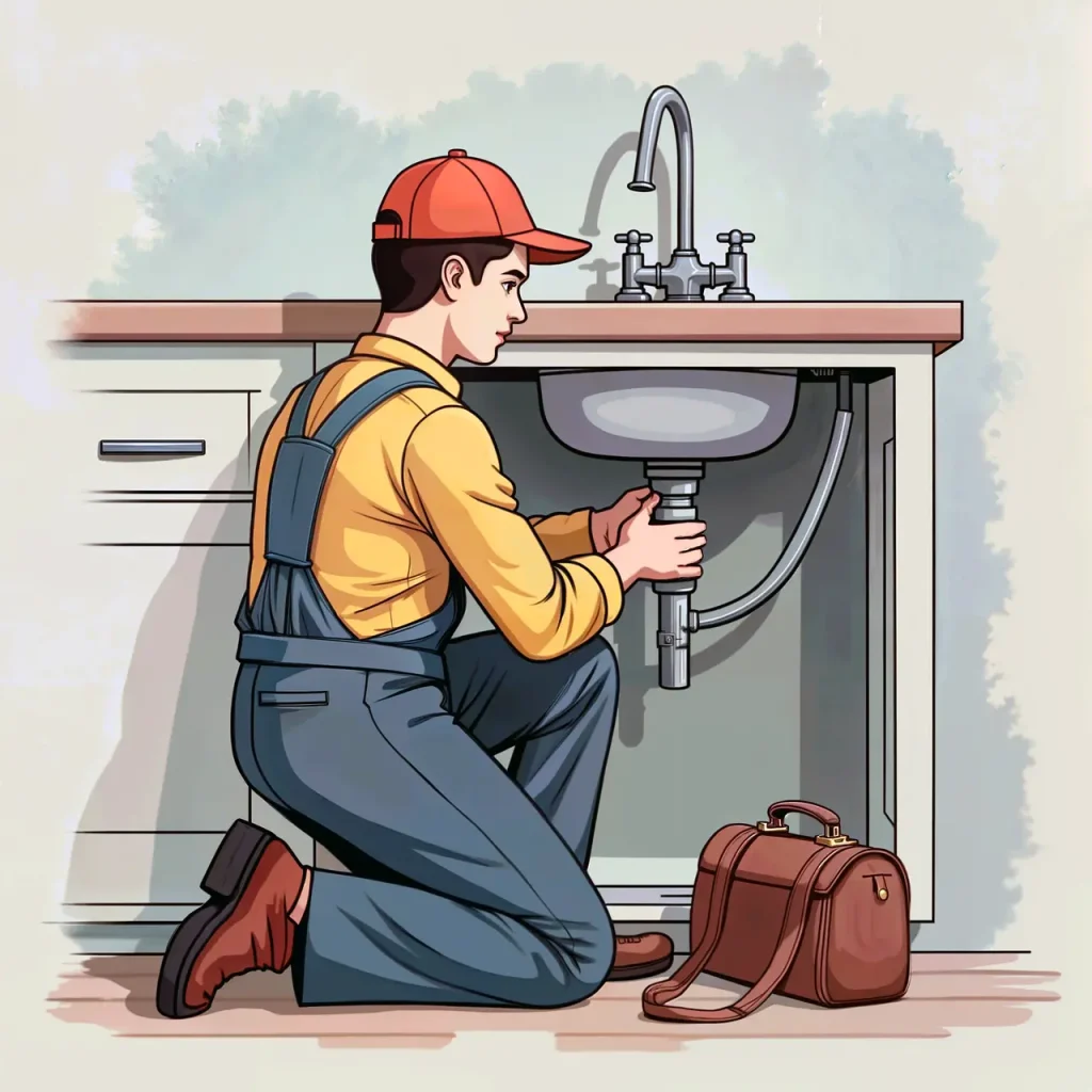 Plumber Fixing A Sink