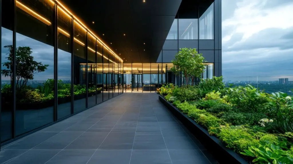 Commercial Building With A Garden