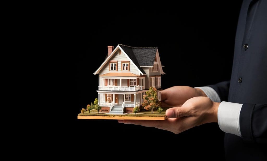 Real Estate Agent Holding A Miniature House